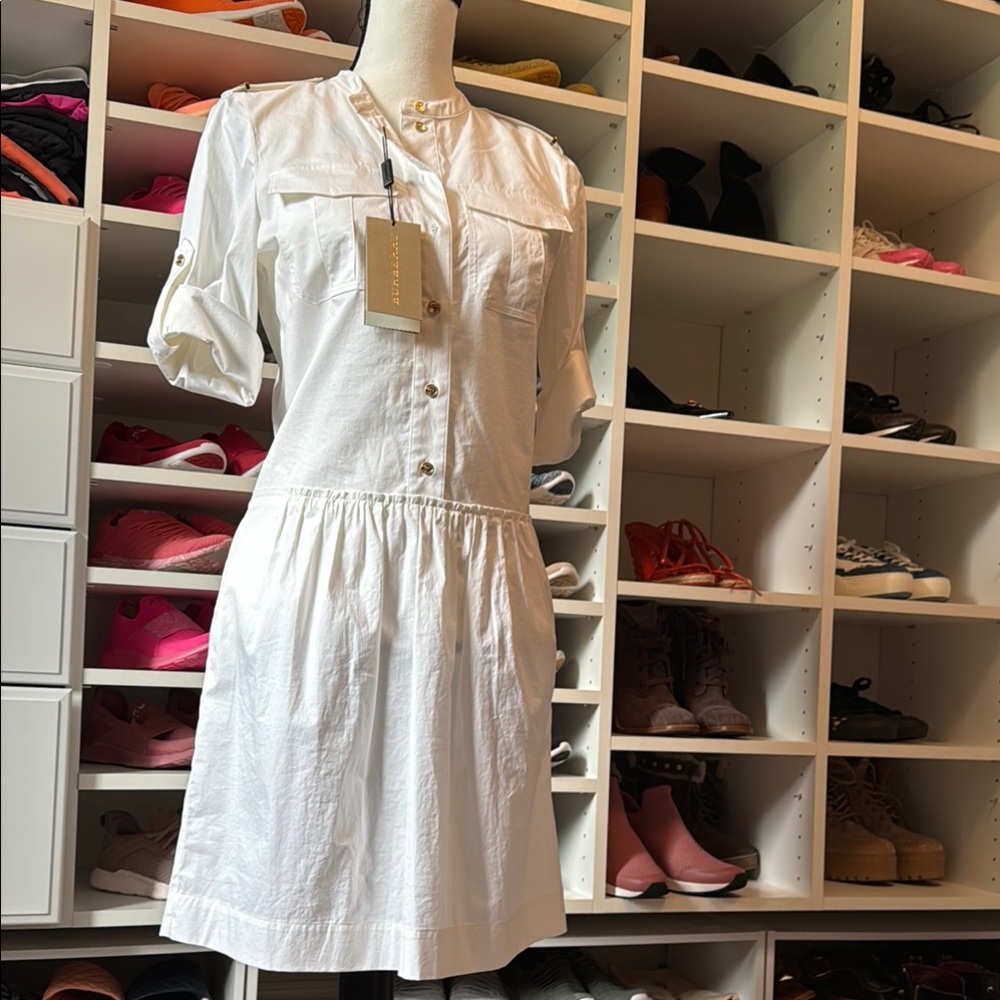 Burberry White Mini Dress
